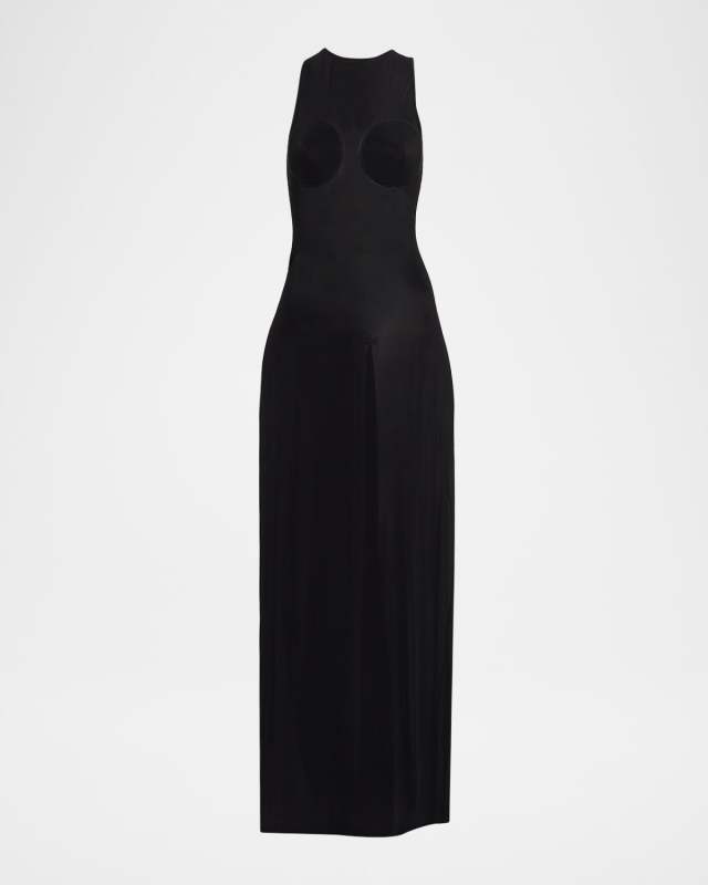 Cupped Bust Light Jersey Maxi Dress